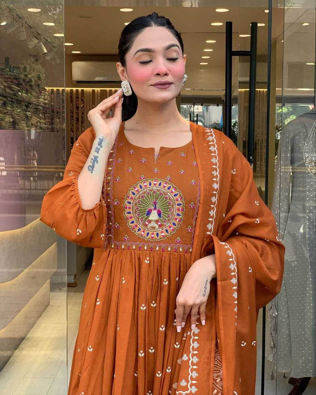 Cotton Casual Embroidered Kurti - MYLUXURY LANE ENTERPRISE